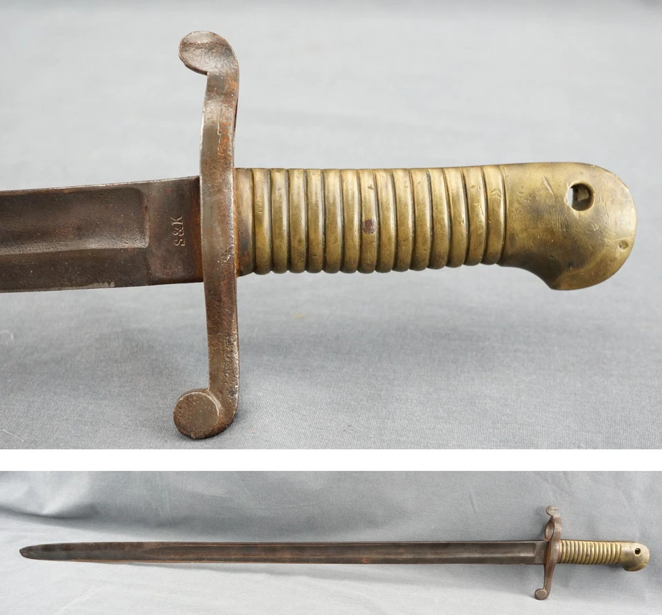 Bayoneta rifle corto Snider Enfield M II de la Guerra Civil de Estados Unidos S&K fabricación alemana 28" Foto 1 de 4