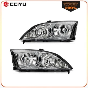 Headlights Assembly For 2005 2006 2007 Ford Focus Chrome Housing Left+Right Pair - Picture 1 of 7