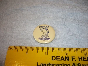 Vintage DePaul University Blue Demons Button Pin Mascot NCAA Basketball free - Picture 1 of 2