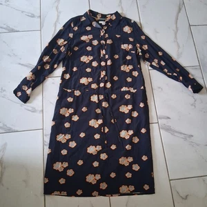 Boden Women's Navy Blue Floral Long Sleeve Jersey Shirt Dress Size 8L A8 - Picture 1 of 13