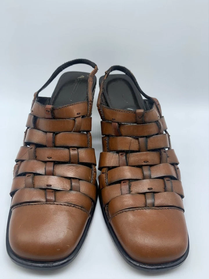 Sandalias Worthington Marrón Tejido Cesta Cuero Cuña Superior 6M/Brasil Foto 1 de 4