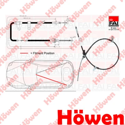 Se adapta al cable de freno de mano trasero izquierdo Howen Land Rover Freelander 1.8 2.0 D Foto 1 de 2