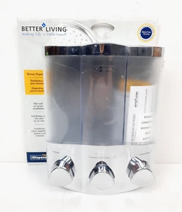Better Living Products 76344-1 Euro Series TRIO 3-Chamber Shower Soap Dispenser - Foto 1 di 2