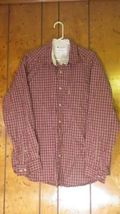 CAMICIA COLOMBIA 100% COTONE MANICA LUNGA GRANDE ABBOTTONATA ROSSO PLAID - Foto 1 di 9