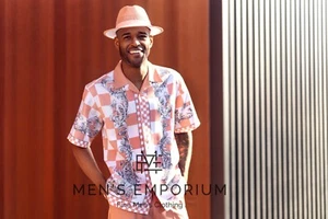 NUEVO Para Hombres Montique 2 Piezas Conjunto de Caminar de Verano Traje de Ocio Ajuste Regular Melocotón 2502 - Imagen 1 de 2