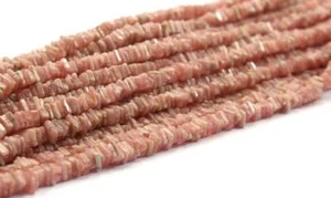 Natural Rhodochrosite Gemstone Smooth Heishi Beads Size 4-5 MM making Jewelry - Picture 1 of 4