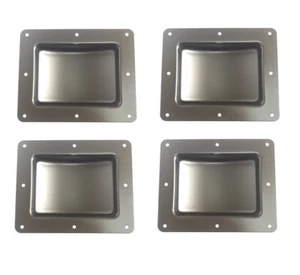 4 platos de ricino empotrados de acero inoxidable de tamaño mediano 180 mm x 147 mm para caja ATA - Imagen 1 de 7