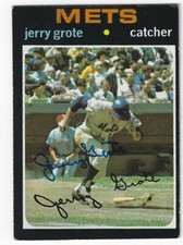 Autographed Jerry Grote 1971 Topps Autographed New York Mets Card #278 - w/COA