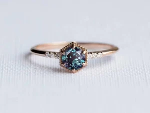 Lab-Created Alexandrite 925 Sterling Silver Handmade Ring Gift Free ship - Picture 1 of 3