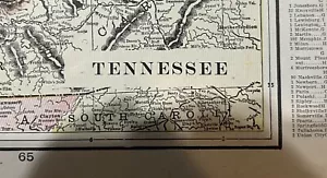 Mapas antiguos de Tennessee y Kentucky 1901 22" X 14,5 - Imagen 1 de 3