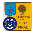 Badge épinglette de football Auxerre France - Duisburg Allemagne 1997 finale #2