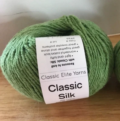 Hilo Elite Clásico SEDA CLÁSICA Verde 50% Algodón 30% Seda 20% Nylon 50g 135yds Foto 1 de 4