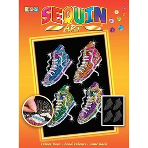 Sneaker Paillettenbild Sequin Art 28x37cm - Pailletten Steckbild Treter Schuhe - Bild 1 von 2