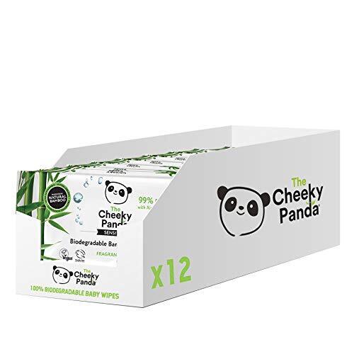 The Cheeky Panda – Bamboo Baby Wipes, Unscented | Bulk Box of 12 Packs 64 Wipes