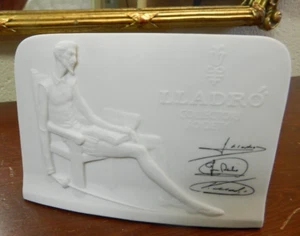 Vintage Lladro Collector’s Society Don Quixote Shell Plaque Signed Matte Bisque - Picture 1 of 5