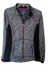 Athletic Leisure Top Jacket Full Zip Comfort Gray Black Women’s Size Medium - Picture 1 of 9