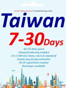 SIM de viaje de Taiwán - Datos 5G ilimitados - Sin registro 7-30 días - Imagen 1 de 2