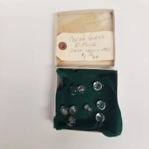 Vintage 1920s-30s Clear Glass Czech Buttons Lot of 9, Sewing, Crafts, LOOK - Picture 1 of 5