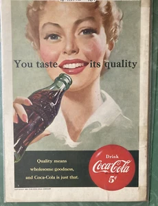 1951 Coca-Cola Bottle Lady - Vintage Print Ad Advertising 6.5 X 9.5"  Coke - Picture 1 of 1