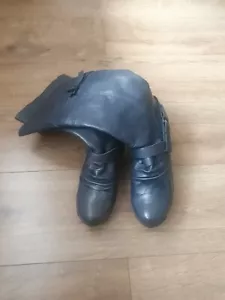 Shoes Boots MOSQUITOS Blue Leather Heel Size 40 - Picture 1 of 5