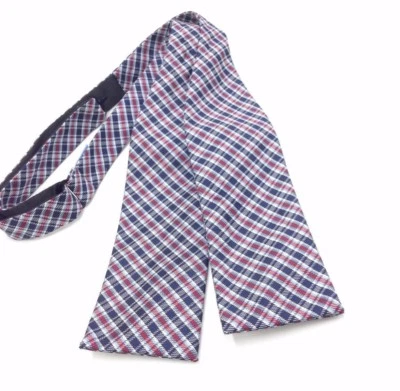 $105 Countess Mara Mens Blue Red Silk Check Bow Tie Classic Adjustable Bowtie - Image 1 of 4