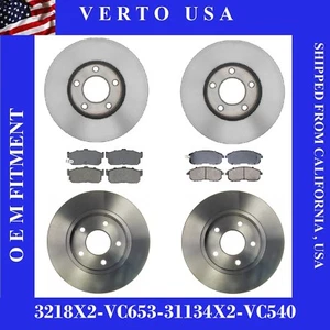 Rotores y pastillas de freno delantero y trasero para Nissan Maxima 1995-1996-1997-1998 - Imagen 1 de 3