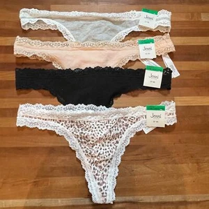 Jenni Women's Lace-Trim Thong set of 4 large - Picture 1 of 7
