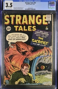 Strange Tales #91 CGC 3.5 Kirby & Ditko - Pre-Superhéroe Marvel Comics BAJA CALIDAD - Imagen 1 de 2