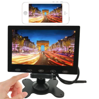 9" IPS LCD Car Monitor 1024×600 Screen AV Wireless Sync for Android IOS iPhone - Image 1 of 4