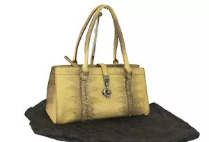 Auth GUCCI Beige Leather Hand Bag Shoulder Bag Purse 109054 Women's Used Italy - Picture 1 of 24