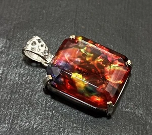 Hand -Made PENDANT 56.0 Ct Natural Ammolite Doublet Multi For Jewelry Gemstone - Picture 1 of 11