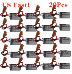 20Pcs Toshiba ER3V/3.6V LI-SOL2 PLC Battery JZSP-BA01 CNC System with Brown Plug - Picture 1 of 7