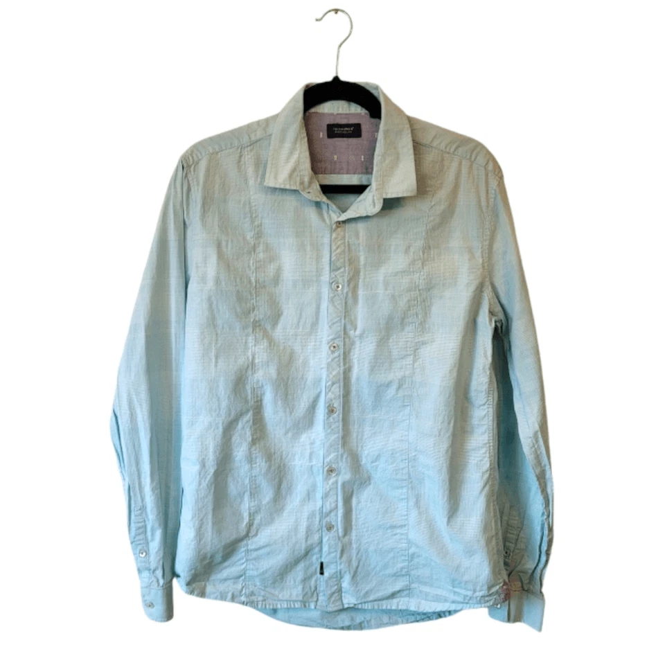 7 DIAMONDS Mint Green Lightweight Button Down Shirt Size M - Image 1 of 4