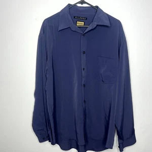 Mendoral Design Shirt Mens Size Large Long Sleeve Regular Fit Button Up Navy - Picture 1 of 14