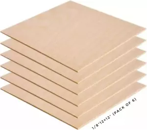 Baltic Birch Plywood -B/BB Grade (3MM 1/8 X ''12 X 12'') Perfect for Arts and Cr - Picture 1 of 12