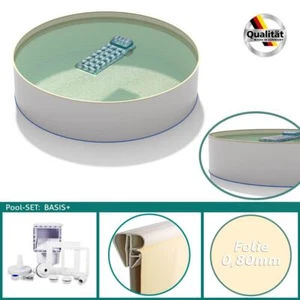 Pool sand Ø 3,00 x Tiefe 1,35m + Skimmer Set Rundbecken 0,8mm Folie 0,7mm Stahl - Bild 1 von 7