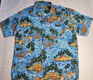 Mens Ocean Current Short Sleeve Tropical Resort Button Up Shirt Size Large - Picture 1 of 2