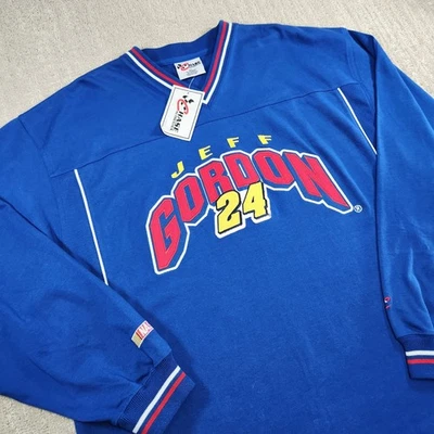 Винтажная мужская толстовка Jeff Gordon XL Deadstock Nascar Chase синяя с V-образным вырезом Y2K - Изображение 1 из 4