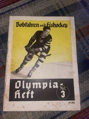 1936 GARMISCH-PARTENKIRCHEN FOLLETO OLÍMPICO DE INVIERNO NHL ALEMANIA HOCKEY SOBRE HIELO AHL Foto 1 de 4