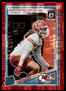Ashton Gillotte #353 2025 Donruss Optic Rated Rookies vista previa rojo Pandora Chiefs - Imagen 1 de 2