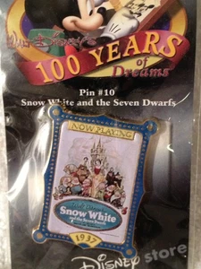 Old 2001 Disney Pin 100 Years of Dreams #10 Snow White & 7 Dwarfs Movie Poster - Picture 1 of 3