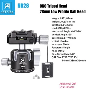 28mm Stativ Kugelkopf 360° Panorama, Low Profile Kugelkopf mit 1/4" Schraube 3/8 - Bild 1 von 10