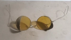 Gafas de sol Willson ámbar antiguas gafas gafas gafas de seguridad steampunk de colección - Imagen 1 de 3