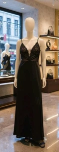 Vintage Victoria's Secret Satin Lace Mesh Embellished Straps Lingerie Gown Dress - Picture 1 of 18