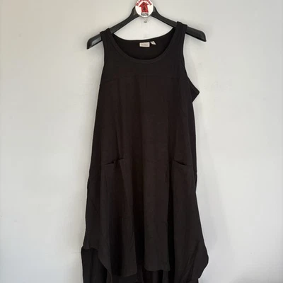 NUEVO LOGO de Lori Goldstein Vestido sin mangas Negro Algodón Tejido Pañuelo Dobladillo 1X Foto 1 de 4