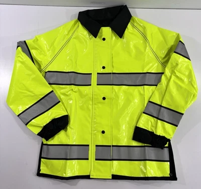 NWOT M NEESE REVERSIBLE RAIN JACKET WITH REFLECTIVE TAPE HI-VIS/BLACK 4703RJH3M - Image 1 of 3