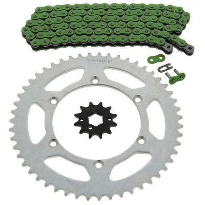 Kawasaki 1995-06 KDX200 200 / 97-05 KDX220 220 Green Chain & Sprocket 12/51 112L - Image 1 of 4