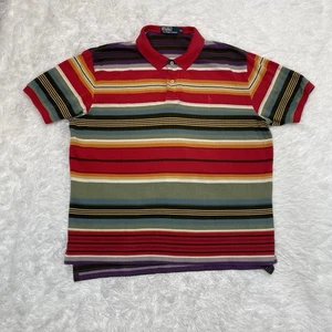 Polo Ralph Lauren Vintage Para Hombre Talla XL Polo Manga Corta Colorido Rayas - Imagen 1 de 7