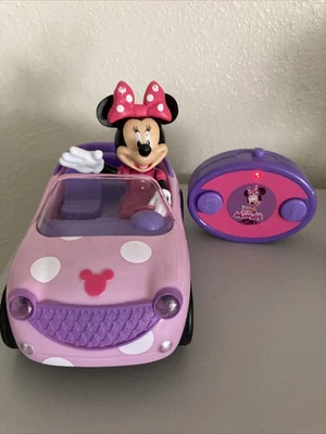 Disney Jr.  Minnie Mouse Roadster Remote Control Car Pink with Polka Dots Works - Image 1 of 4