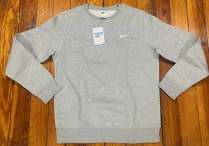 Nike Solo Swoosh Club Fleece Heather Grey Men's Size Medium 611467-063 NEW - Picture 1 of 7